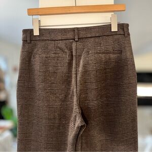 Vera Wang Brown Plaid Wide Leg Trouser Pants